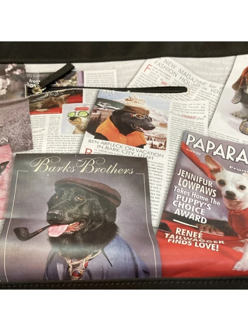 New Dog Paparazzi Style Tote with Personal Photo Spots For Your Dogs Pictures
